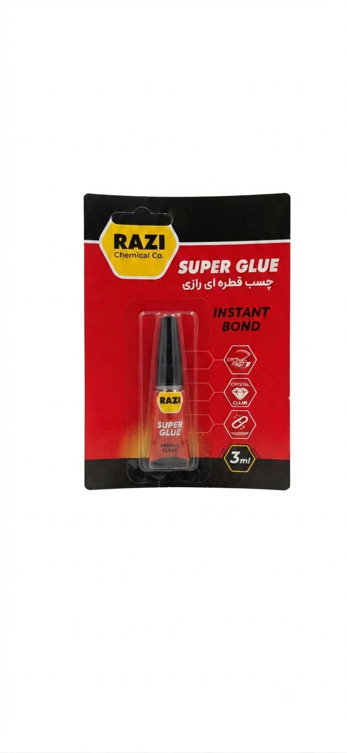چسب قطره ای رازی مدل Super Glue حجم 3 میلی لیتر