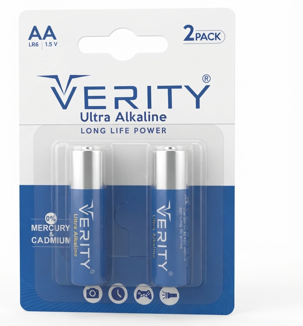 باتری قلمی وریتی مدل LR6-U Ultra Alkaline بسته دو عددی