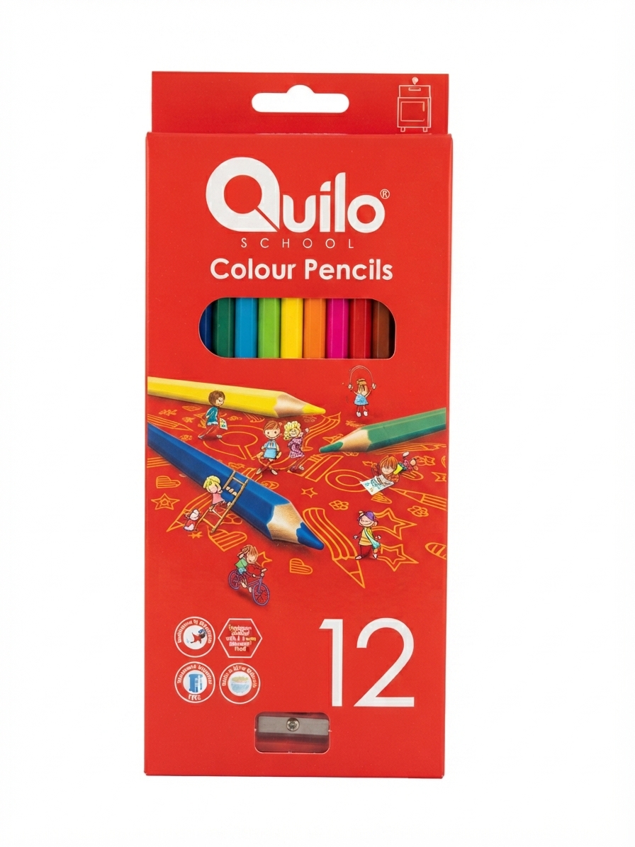مداد رنگی ۱۲ رنگ کویلو (Quilo School Colour Pencils)
