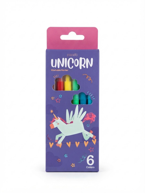 ماژیک نقاشی ۶ رنگ یونیکورن (Papeli Unicorn Washable Marker)