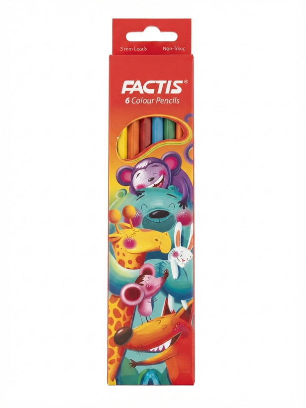 مداد رنگی فکتیس 6تایی مدل (Colour Pencils) جعبه مقوایی