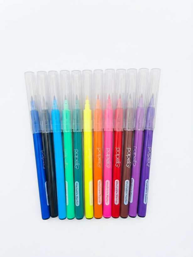 ماژیک نقاشی و رنگآمیزی پاپلی (Washable Marker) 12 رنگ
